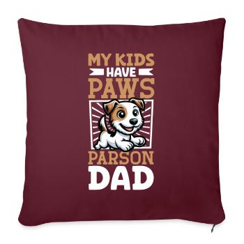 Parson Russell Terrier papa - Housse de coussin décorative 45 x 45 cm - bordeaux - Devant