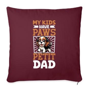 Petit Basset Griffon Vendéen Papa - Housse de coussin décorative 45 x 45 cm - bordeaux - Devant