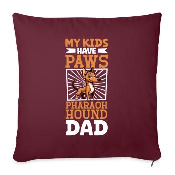 Papa Chien Pharaon - Housse de coussin décorative 45 x 45 cm - bordeaux - Devant