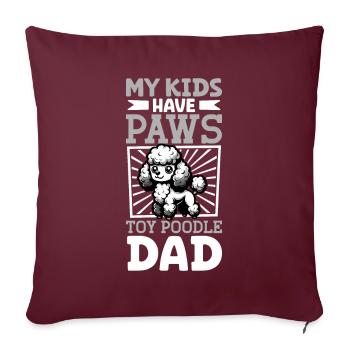 Toy-Pudel Papa - Sofakissenbezug 45 x 45 cm - Burgunderrot - Vorne