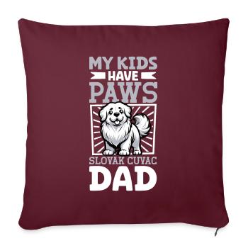Slovensky cuvac papa - Housse de coussin décorative 45 x 45 cm - bordeaux - Devant