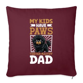 Papa tibétain danois - Housse de coussin décorative 45 x 45 cm - bordeaux - Devant