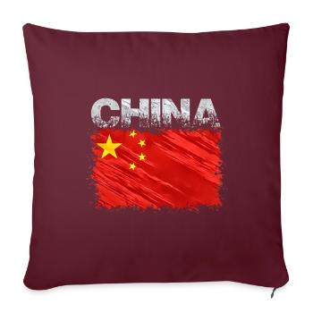 China - Sofakissenbezug 45 x 45 cm - Burgunderrot - Vorne