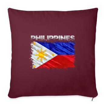 Philippinen - Sofakissenbezug 45 x 45 cm - Burgunderrot - Vorne