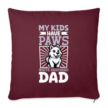Papa berger blanc - Housse de coussin décorative 45 x 45 cm - bordeaux - Devant