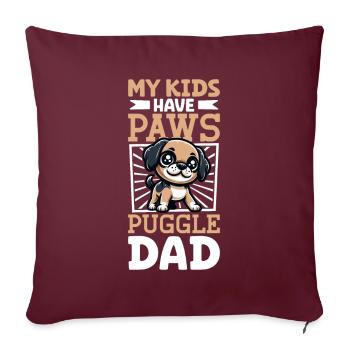 Puggle Papa - Sofakissenbezug 45 x 45 cm - Burgunderrot - Vorne