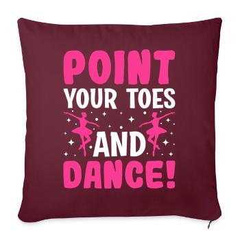 danse classique dentelle danseuse Montrez vos orteils et - Housse de coussin décorative 45 x 45 cm - bordeaux - Devant