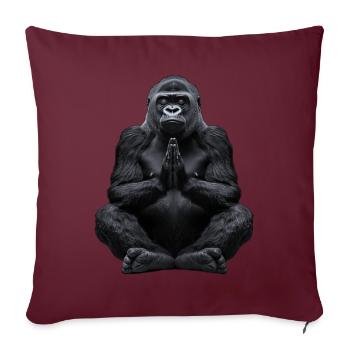 Gorille - Housse de coussin décorative 45 x 45 cm - bordeaux - Devant
