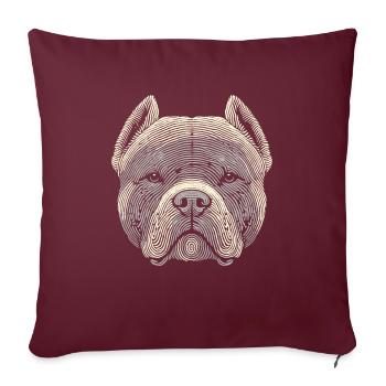 Empreinte digitale d’American Bully - Housse de coussin décorative 45 x 45 cm - bordeaux - Devant
