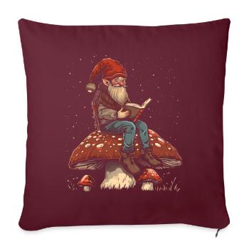 Cottagecore Ästhetische Elf Lesebuch Pilz Witchy - Sofakissenbezug 45 x 45 cm - Burgunderrot - Vorne