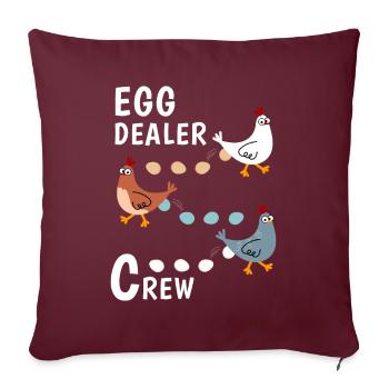 Oeuf Dealer Crew Poule Oeufs - Housse de coussin décorative 45 x 45 cm - bordeaux - Devant