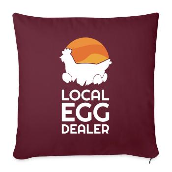 Oeuf local Poule Oeufs - Housse de coussin décorative 45 x 45 cm - bordeaux - Devant
