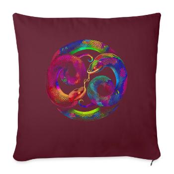Schlange Reptil Popart - Sofakissenbezug 45 x 45 cm - Burgunderrot - Vorne