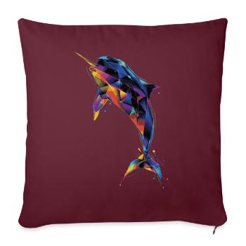 Narval - Housse de coussin décorative 45 x 45 cm - bordeaux - Devant