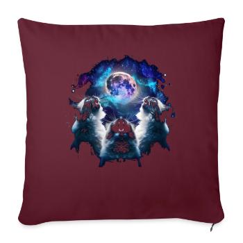 Chat Birman Lune Hurlante - Housse de coussin décorative 45 x 45 cm - bordeaux - Devant