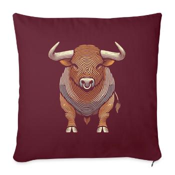 Stier Bulle Rind Fingerabdruck - Sofakissenbezug 45 x 45 cm - Burgunderrot - Vorne