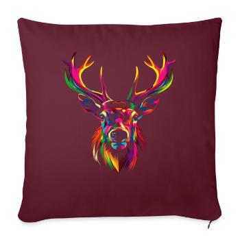 Renne Noël Père Noël Popart - Housse de coussin décorative 45 x 45 cm - bordeaux - Devant