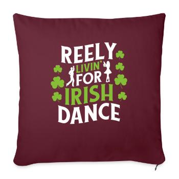 Irish Dance Irischer Tanz - Sofakissenbezug 45 x 45 cm - Burgunderrot - Vorne