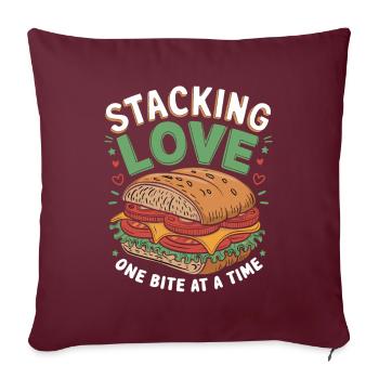 Sandwich Tag Belegter Toast Brötchen Sandwiches - Sofakissenbezug 45 x 45 cm - Burgunderrot - Vorne