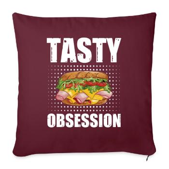 Tasty Obsession Sandwich Monat Belegte Baguettes - Sofakissenbezug 45 x 45 cm - Burgunderrot - Vorne