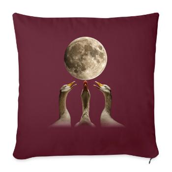 Oie canard lune hurlante - Housse de coussin décorative 45 x 45 cm - bordeaux - Devant