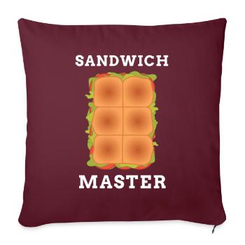 Sandwich Master Toast Toastbrot - Housse de coussin décorative 45 x 45 cm - bordeaux - Devant