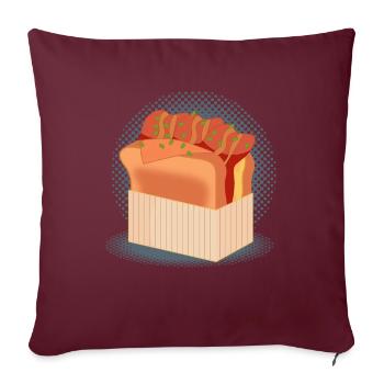 Délicieux sandwich avec toast au bacon - Housse de coussin décorative 45 x 45 cm - bordeaux - Devant