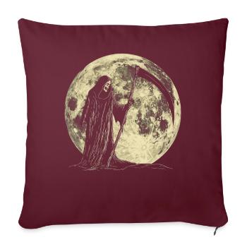 Sensenmann Der Tod Heulender Mond - Sofakissenbezug 45 x 45 cm - Burgunderrot - Vorne