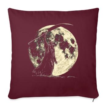 Sensenmann Der Tod Heulender Mond - Sofakissenbezug 45 x 45 cm - Burgunderrot - Vorne