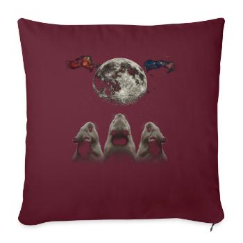 Cochon d’Inde Animal de compagnie Lune Hurlante - Housse de coussin décorative 45 x 45 cm - bordeaux - Devant