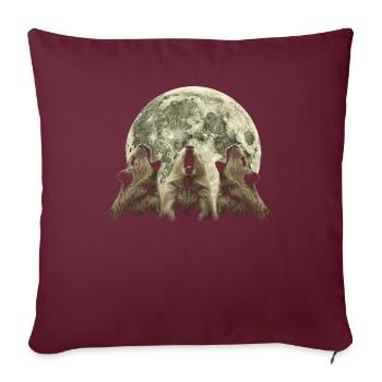 Cochon d’Inde Animal de compagnie Lune Hurlante - Housse de coussin décorative 45 x 45 cm - bordeaux - Devant