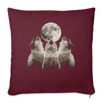 Chat de l’Himalaya Lune hurlante - Housse de coussin décorative 45 x 45 cm - bordeaux - Devant