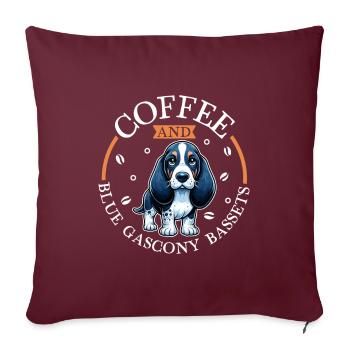 Kaffee und Basset bleu de Gascogne - Sofakissenbezug 45 x 45 cm - Burgunderrot - Vorne