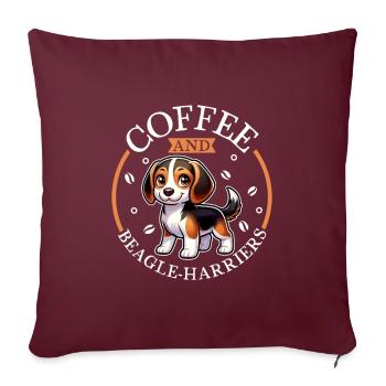 Café et busard beagle - Housse de coussin décorative 45 x 45 cm - bordeaux - Devant