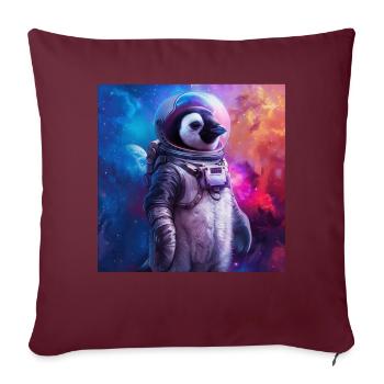Pinguin - Sofakissenbezug 45 x 45 cm - Burgunderrot - Vorne