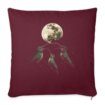 Kolibri Vogel Heulender Mond - Sofakissenbezug 45 x 45 cm - Burgunderrot - Vorne