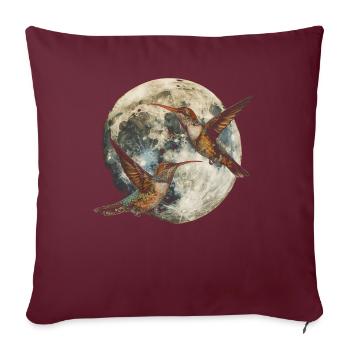 Kolibri Vogel Heulender Mond - Sofakissenbezug 45 x 45 cm - Burgunderrot - Vorne