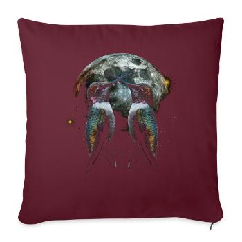 Kolibri Vogel Heulender Mond - Sofakissenbezug 45 x 45 cm - Burgunderrot - Vorne