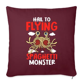 Fliegendes Spaghettimonster FSM - Sofakissenbezug 45 x 45 cm - Burgunderrot - Vorne
