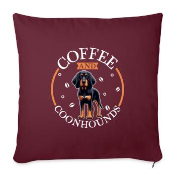 Kaffee und Black and Tan Coonhound - Sofakissenbezug 45 x 45 cm - Burgunderrot - Vorne
