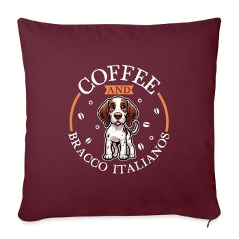 Café et Bracco Italiano - Housse de coussin décorative 45 x 45 cm - bordeaux - Devant