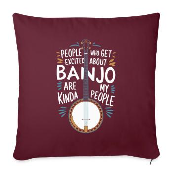Banjo - Housse de coussin décorative 45 x 45 cm - bordeaux - Devant