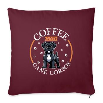 Café et Cane Corso - Housse de coussin décorative 45 x 45 cm - bordeaux - Devant