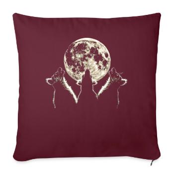 Lémurien Ringtail Lune hurlante - Housse de coussin décorative 45 x 45 cm - bordeaux - Devant