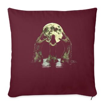 Monster von Loch Ness Nessie Plesiosaurier Heulend - Sofakissenbezug 45 x 45 cm - Burgunderrot - Vorne