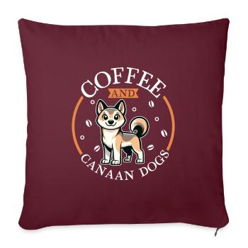 Café et chien de Canaan - Housse de coussin décorative 45 x 45 cm - bordeaux - Devant