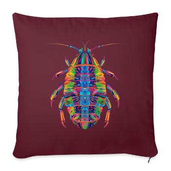 Isopode Pop Art - Housse de coussin décorative 45 x 45 cm - bordeaux - Devant