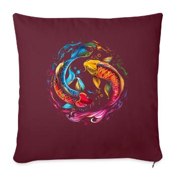 Koi Fish Carpe Nishikigoi Japon Popart - Housse de coussin décorative 45 x 45 cm - bordeaux - Devant