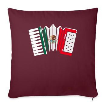 Accordéon Mexique Drapeau - Housse de coussin décorative 45 x 45 cm - bordeaux - Devant