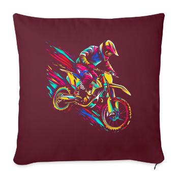 motocross motocycliste motocycliste tout-terrain po - Housse de coussin décorative 45 x 45 cm - bordeaux - Devant